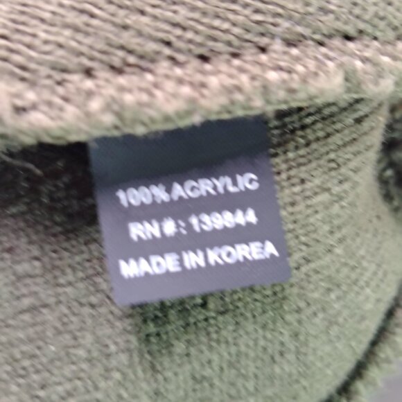 Danner Boots Pom Beanie Hat Green Winter Cuff Knit - Picture 9 of 10